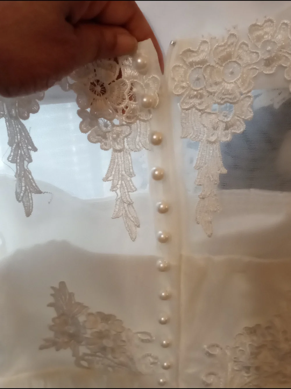 White Lace Tulle Flower Girls Dress